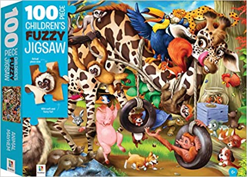 ANIMAL MAYHEM: 100 PIECE FUZZY JIGSAW PUZZLE