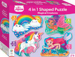 Magical Creatures 4 in 1 Shaped Puzzle