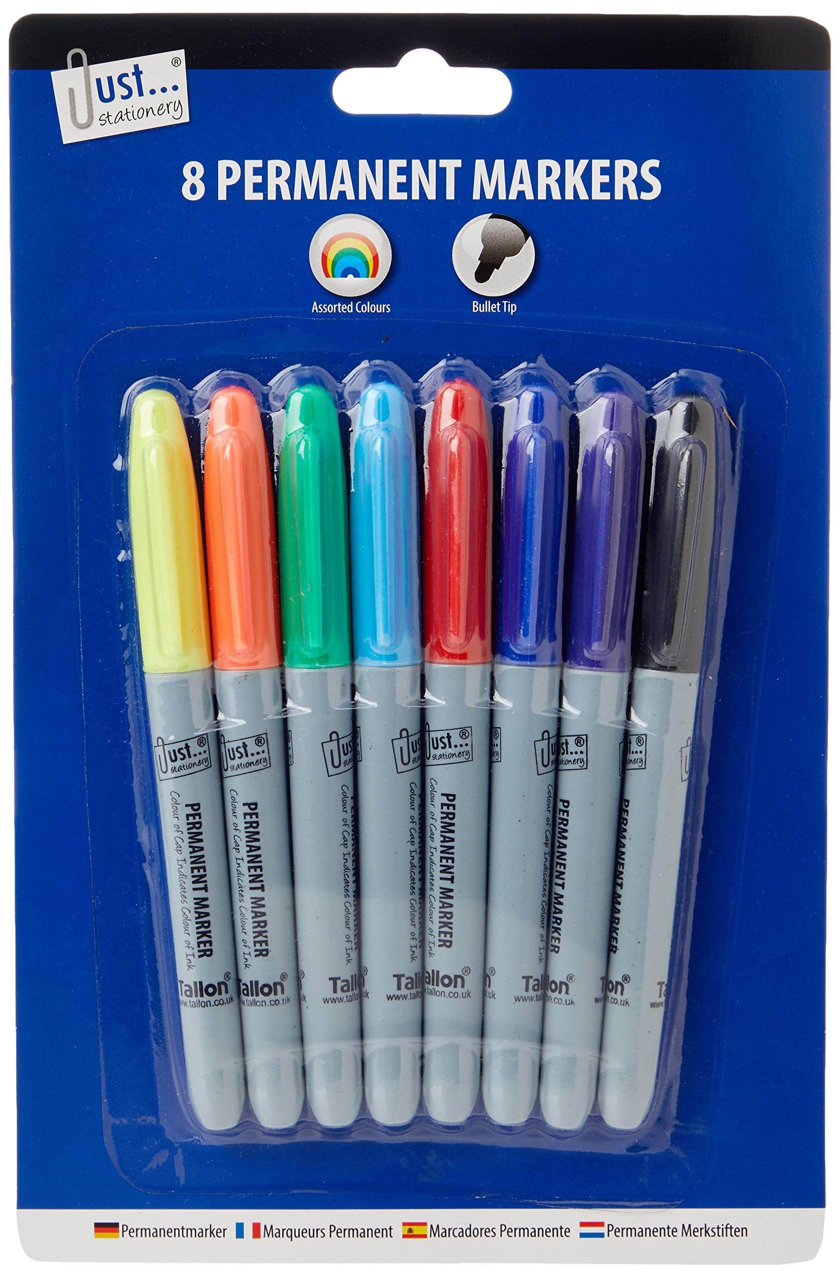 JUST STATIONERY PERMANENT MARKERS 8PK