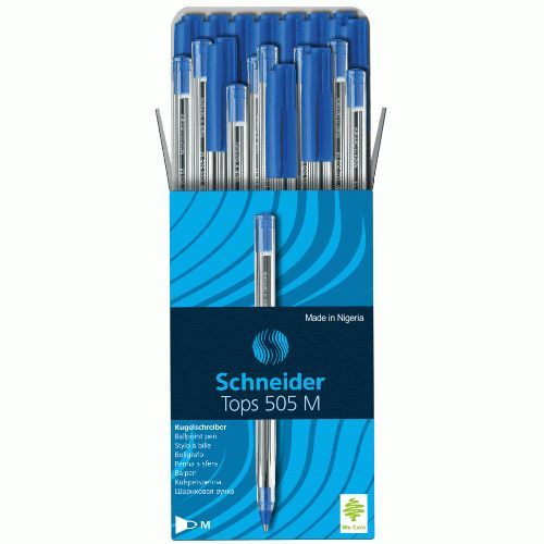 SCHNEIDER PEN TOPS 505M REGULAR blue & black PACK OF 50